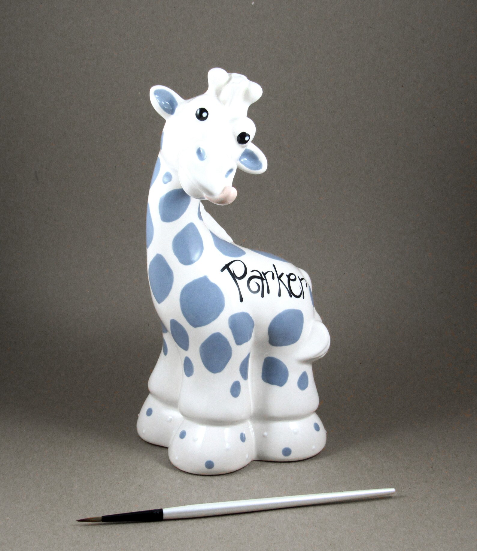 Personalized Piggy Bank // Ceramic Giraffe Bank in Blue Etsy
