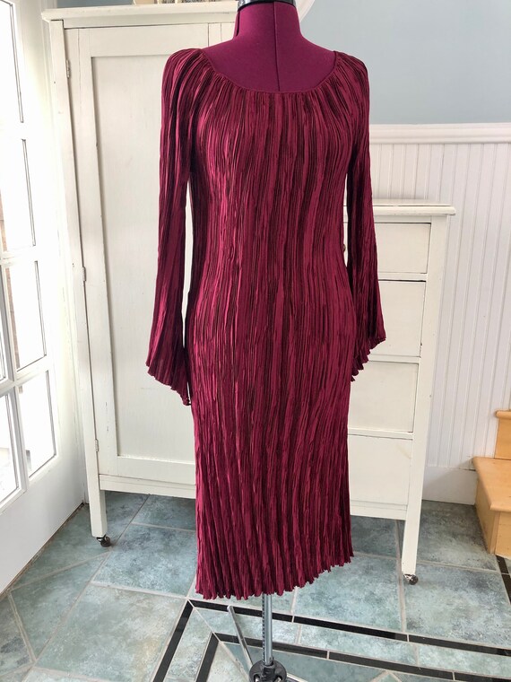 1980s 80s Fortuny Pleated Dress Mary McFadden Size