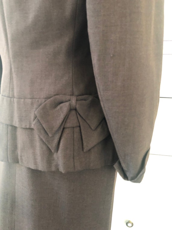 Vintage 1940s Suit - Sharp Cool Brown Wool Post W… - image 6