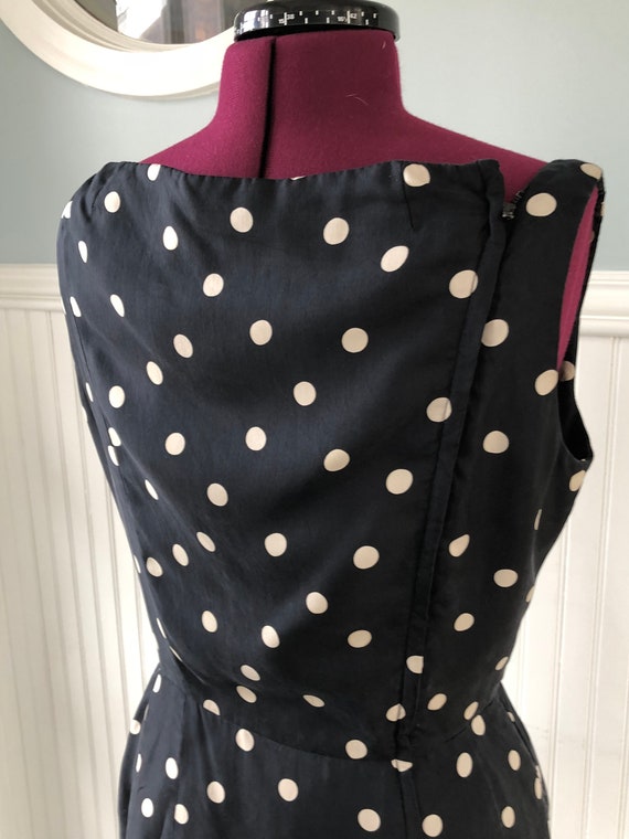 Vintage 1950's Dress // 50s Black and White Polka… - image 5