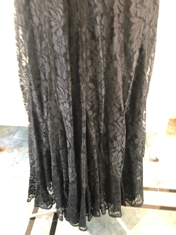 Vintage Black Lace Dress 90s does 30s dress Nosta… - image 8