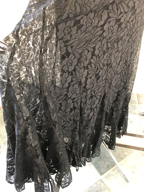 Vintage Black Lace Dress 90s does 30s dress Nosta… - image 7