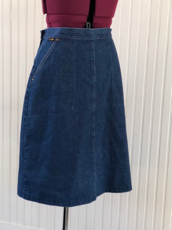 80s 1970s Wrangler denim wrap skirt