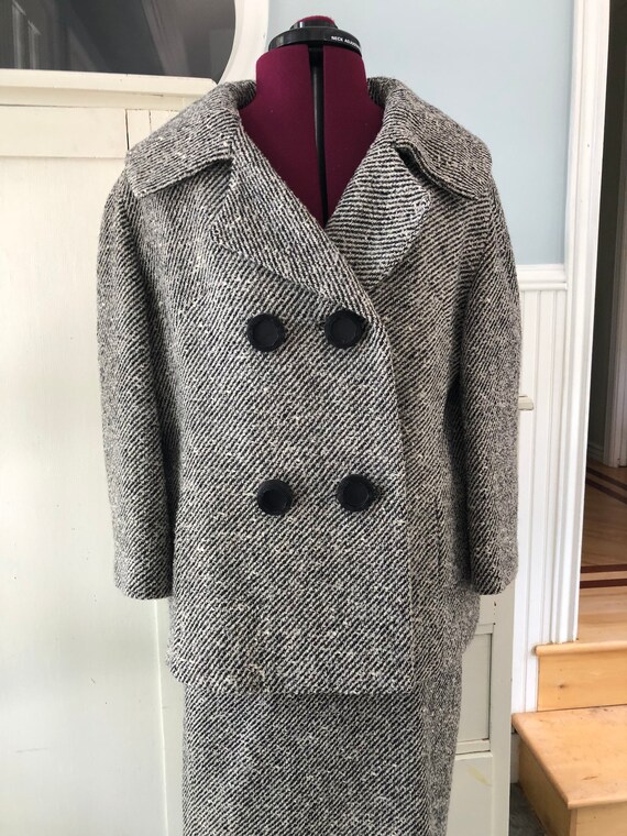 Lilli Ann Suit | 60s Grey Wool Tweed Suit Jacket … - image 2