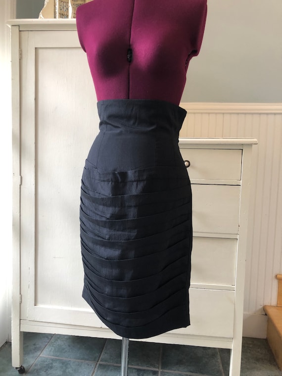 80’s Blue High Waisted Pencil Skirt by Richard Warren