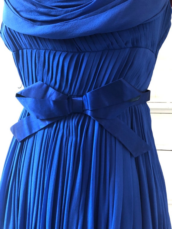 1950s 50s Suzy Perette Azure Royal Blue Grecian S… - image 3