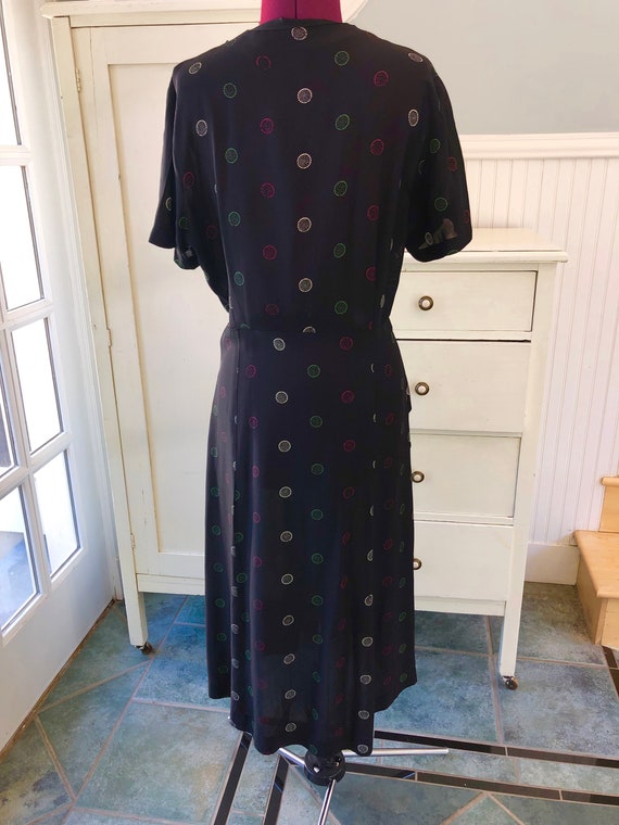 Vintage 1940s Dress - Stunning Black Rayon Peplum… - image 6