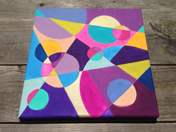 Items similar to Multiple Color Geometric Circles Abstract