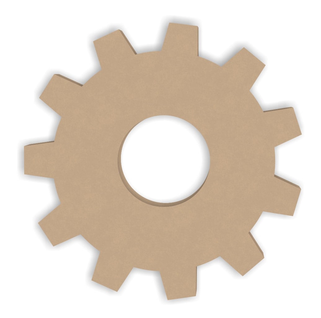 6 Inch Wooden Gear Craft Cutout Shape Unfinished MDF Wood Etsy