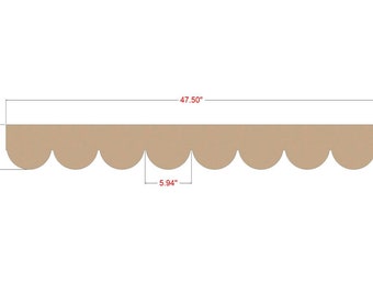 3 or 4 Pack of Scalloped Wood Molding Trim / Unfinished / Trim / Wall Crown Ceiling Decor - 48 Inches