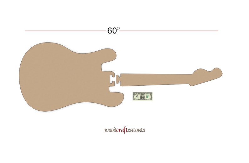 60 Wooden Electric Guitar Craft Cutout Shape 2 piece | Etsy