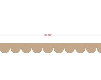 3 Pack of 2" x 36" Inch Unfinished Scalloped Molding Trim