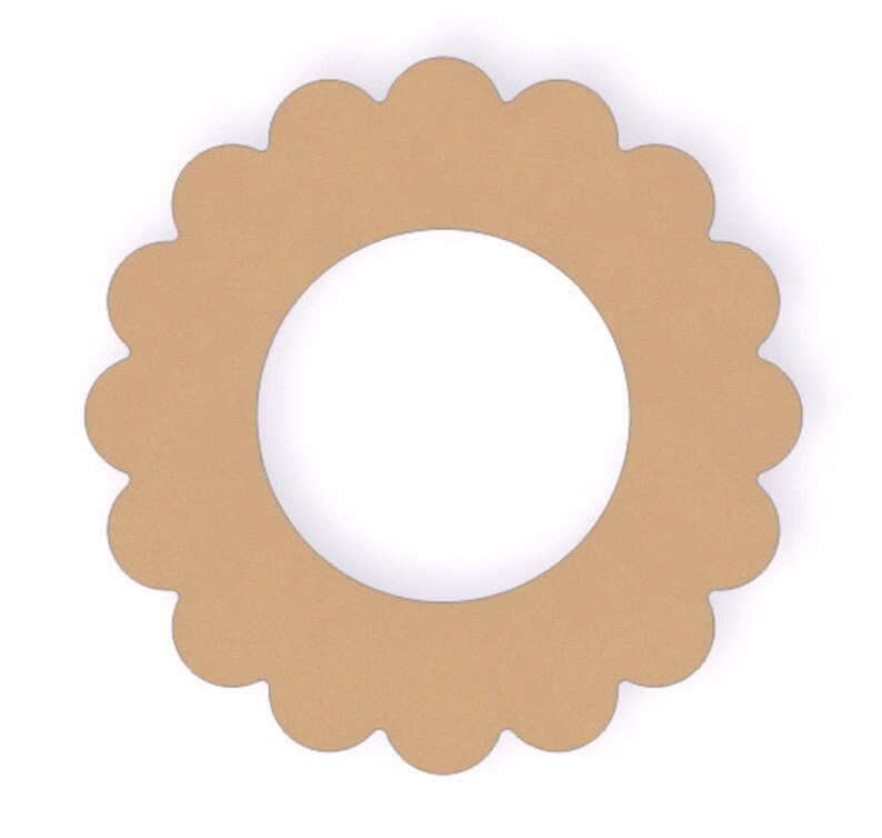 Unfinished Mdf Wooden Round Scalloped Frame Wood Image 0