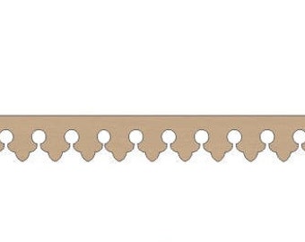 3-pack of Paint Grade Fleur De Lis Wooden Crown Molding Trim - Ceiling Trim - Shelf Edging - Wood Ceiling Trim