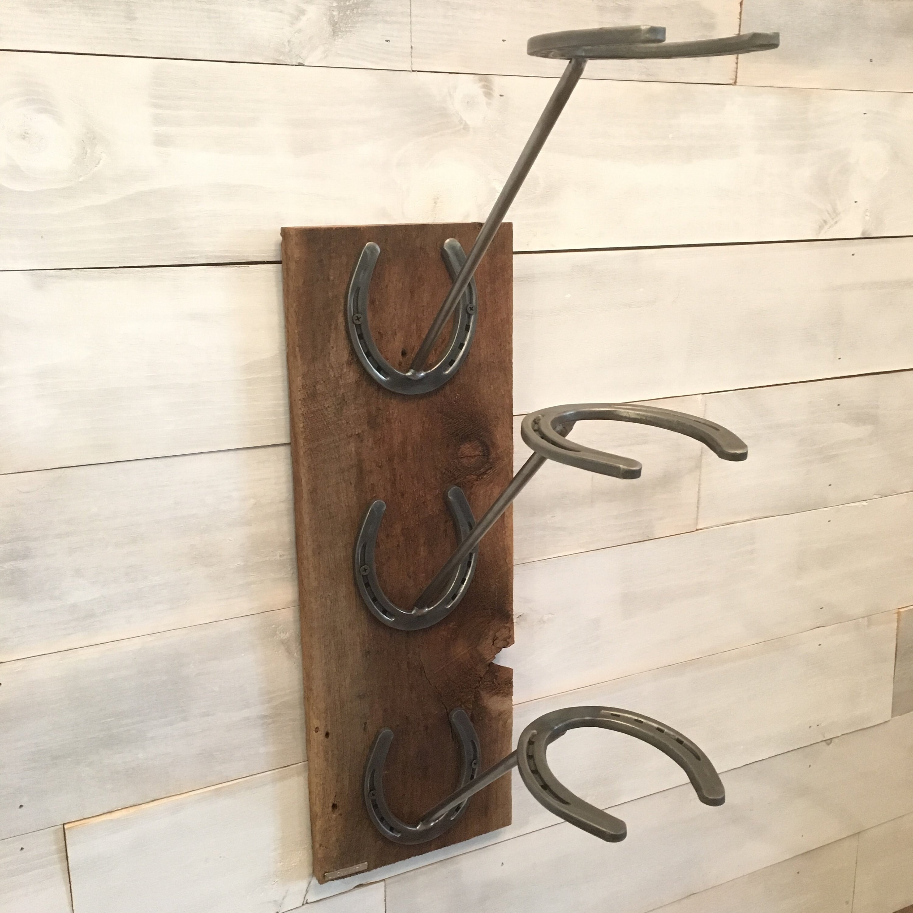 Horseshoe and Barn Wood Cowboy Hat Rack Etsy
