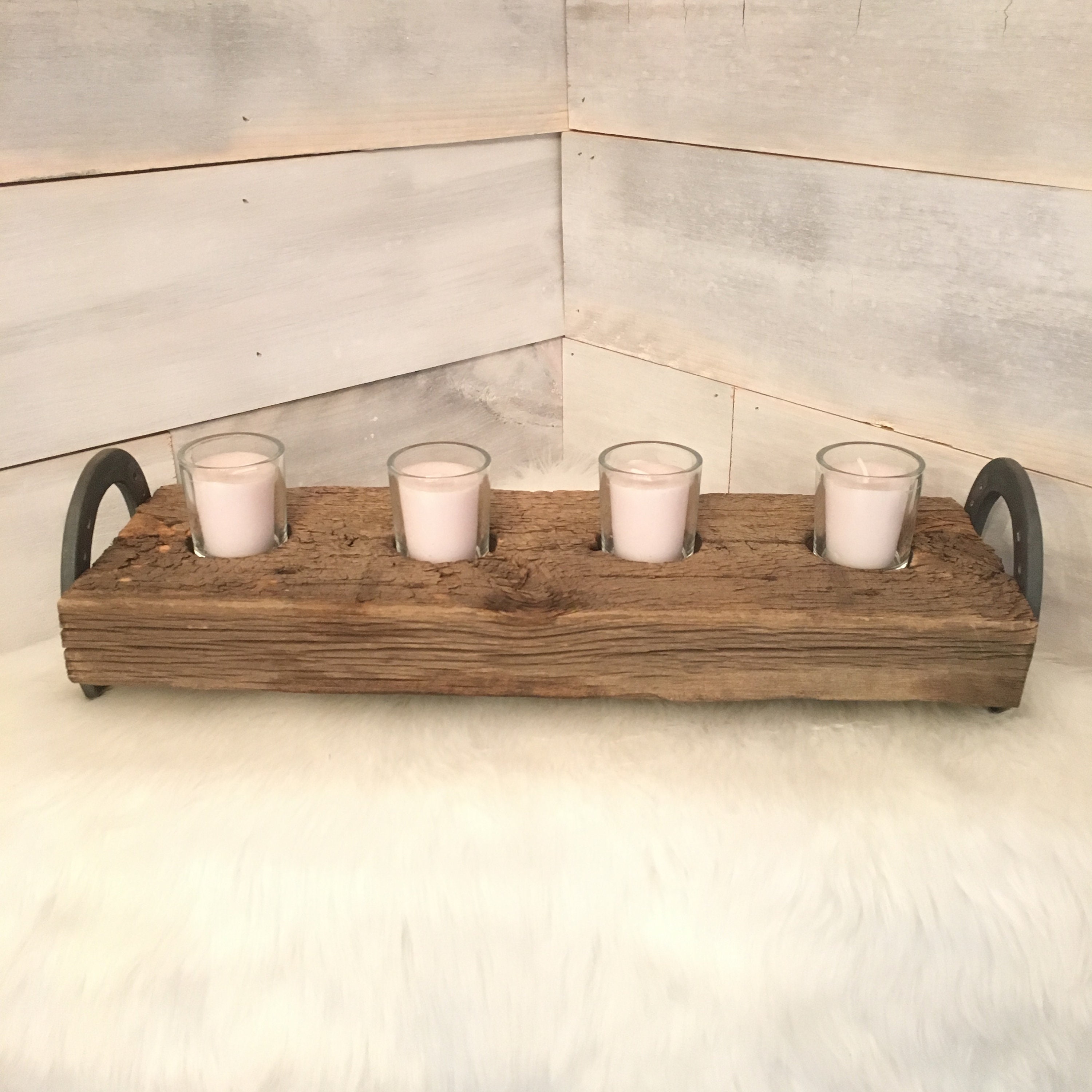 Barn Wood Candle Holder FREE SHIPPING Etsy