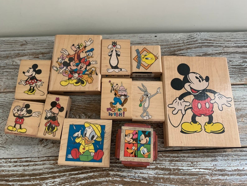 Lot of 11 Disney Rubber Stamps Mickey Minnie Mouse Donald Duck Etsy