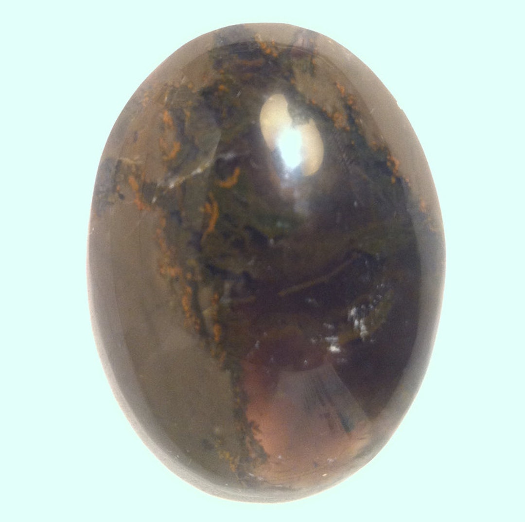 Priday Ranch Priday Ranch Thunderegg Plume Agate 40x30x9.8mm Oval Cabochon - Etsy
