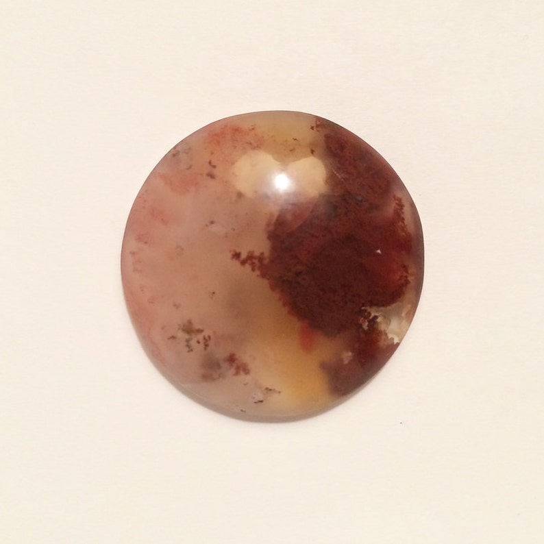 Carey Plume Agate 30X7.3mm round cabochon | Etsy