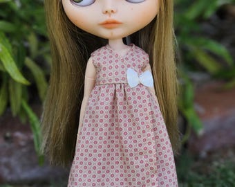 Blythe Doll Natural Cross Over Dress--flowers