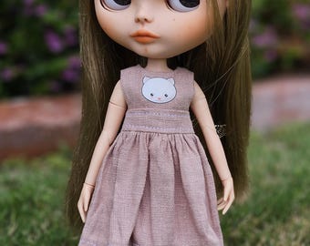 Blythe Doll Pink Linen Dress