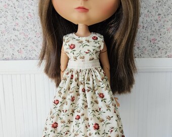 Blythe Doll Green and Yellow Floral Sleeveless Dress