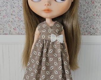 Blythe Doll Cross Over Dress--brown