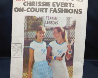 Butterick Pattern Number 5377 for Chrissie Evert&#39;s Courtside Winners - Patterns for Misses&#39; Size 10 Classic Tennis Dress T-Shirt and Briefs