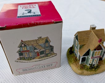 The Shops at Liberty Falls - The Americana Collection - Bergman&#39;s Clock Shop - Vintage Miniature Collectibles