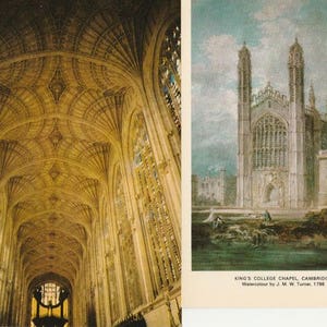 Postkarte - King's College Capell, Schottland, England, drei Ansichten - Vintage Postkarten