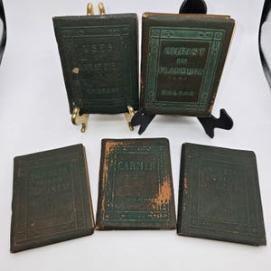 Antique Miniature Leather Books: Little Leather Library, 1920s Set of 5