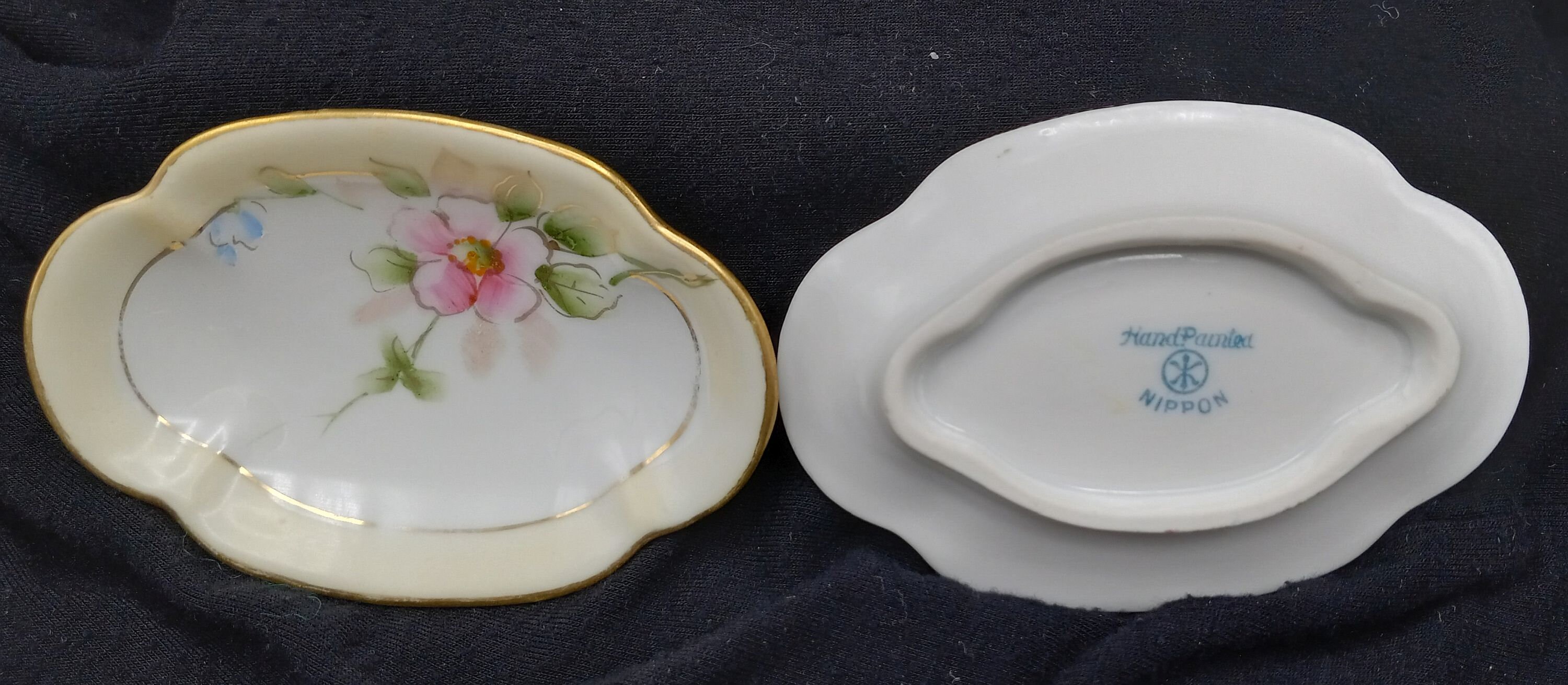 Antique Nippon Salt Cellars White Porcelain Apple Blossom Etsy