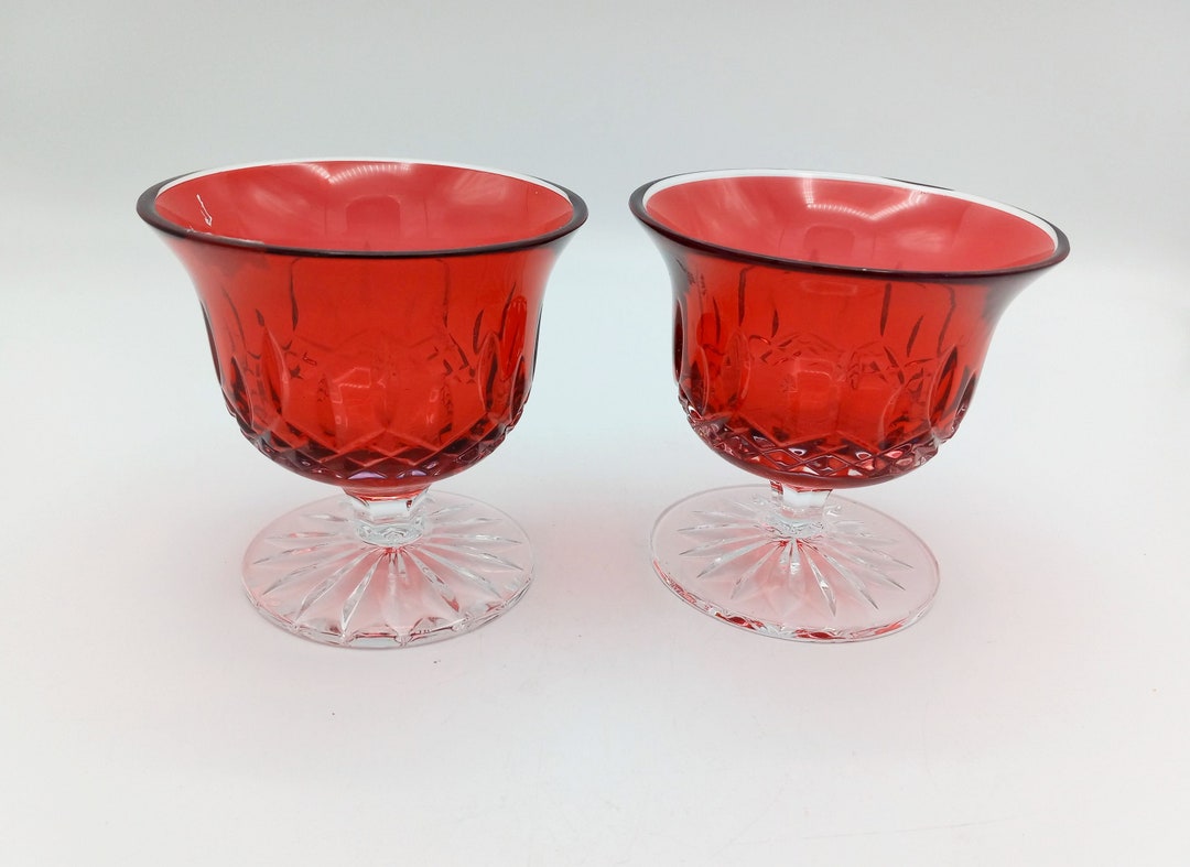 Two Waterford Crystal Lismore Footed Bowls, Waterford Sherbet Dishes