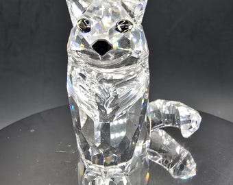 Swarovski Crystal Cat Kitten Miniature Flexible Silver Metal Tail