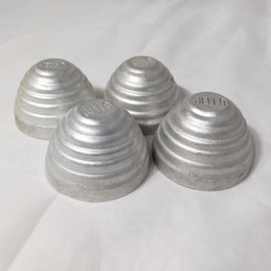 4 Vintage Aluminum Beehive Jello Molds, Small Individual Retro Kitchen Gelatins Mold, Vintage 1970s Kitchen Décor, Single Serving Jello Mold