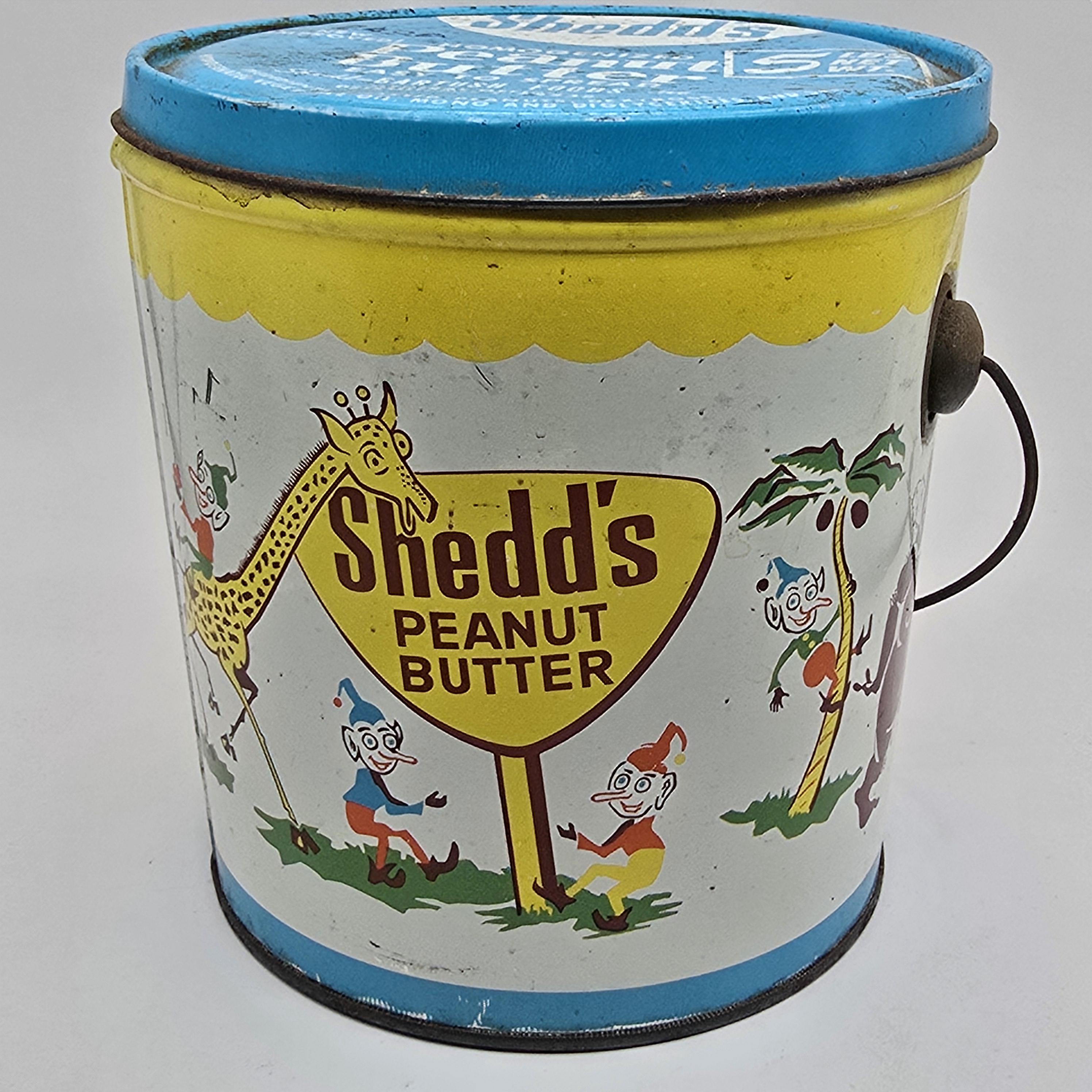 Vintage Shedd's Peanut Butter Tin Pail: 1950s Circus Animal