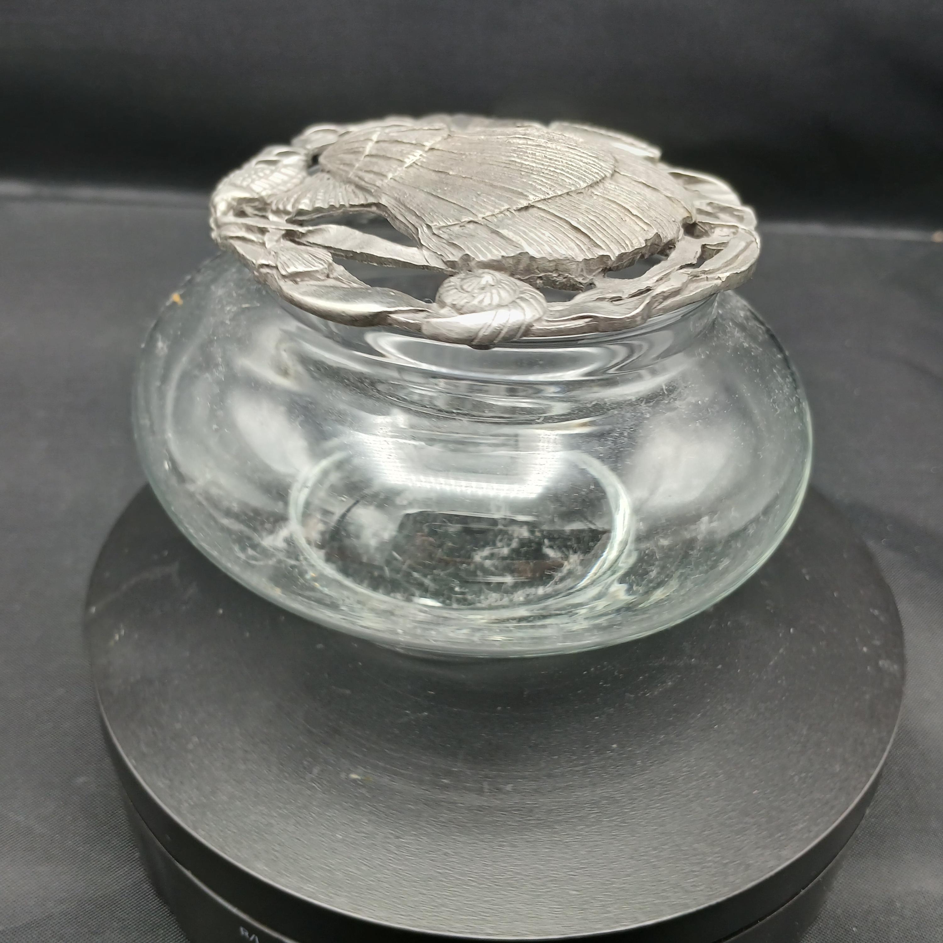 1990 Rawcliffe Pewter Scallop Trinket Dish: Vintage Glass