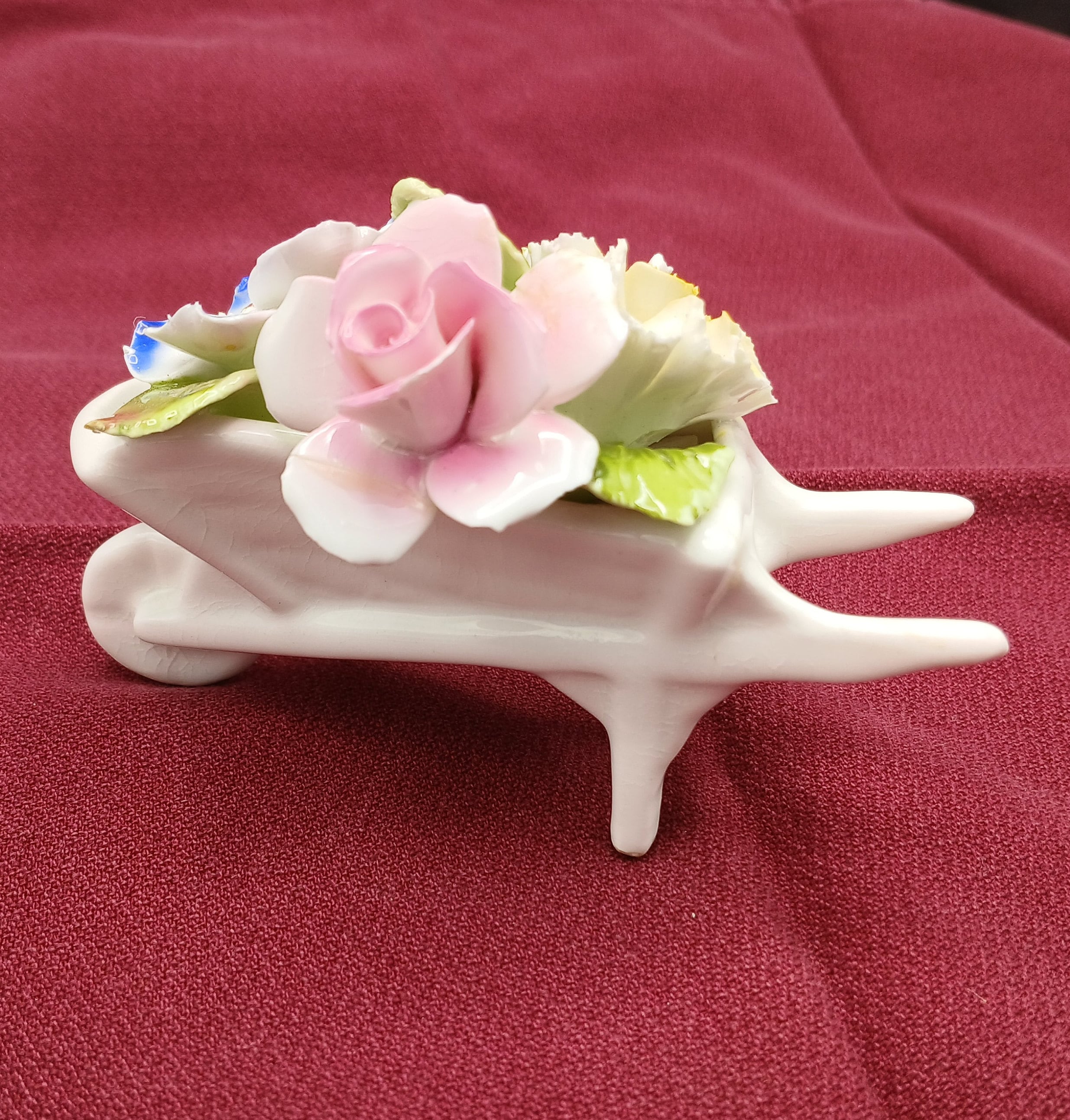 Royale Stratford Floral Wheelbarrow, Hand Painted Bone China