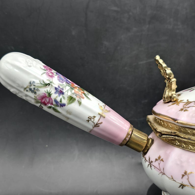 Pink Floral Vintage Porcelain Silent Butler Crumb Catcher Ashtray ...