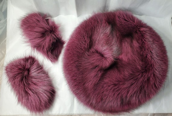 Elegant Burgundy Fur Hat Elegant Faux Fur Hat in Red Wine Colour, Hat for Her, Winter  main image 3