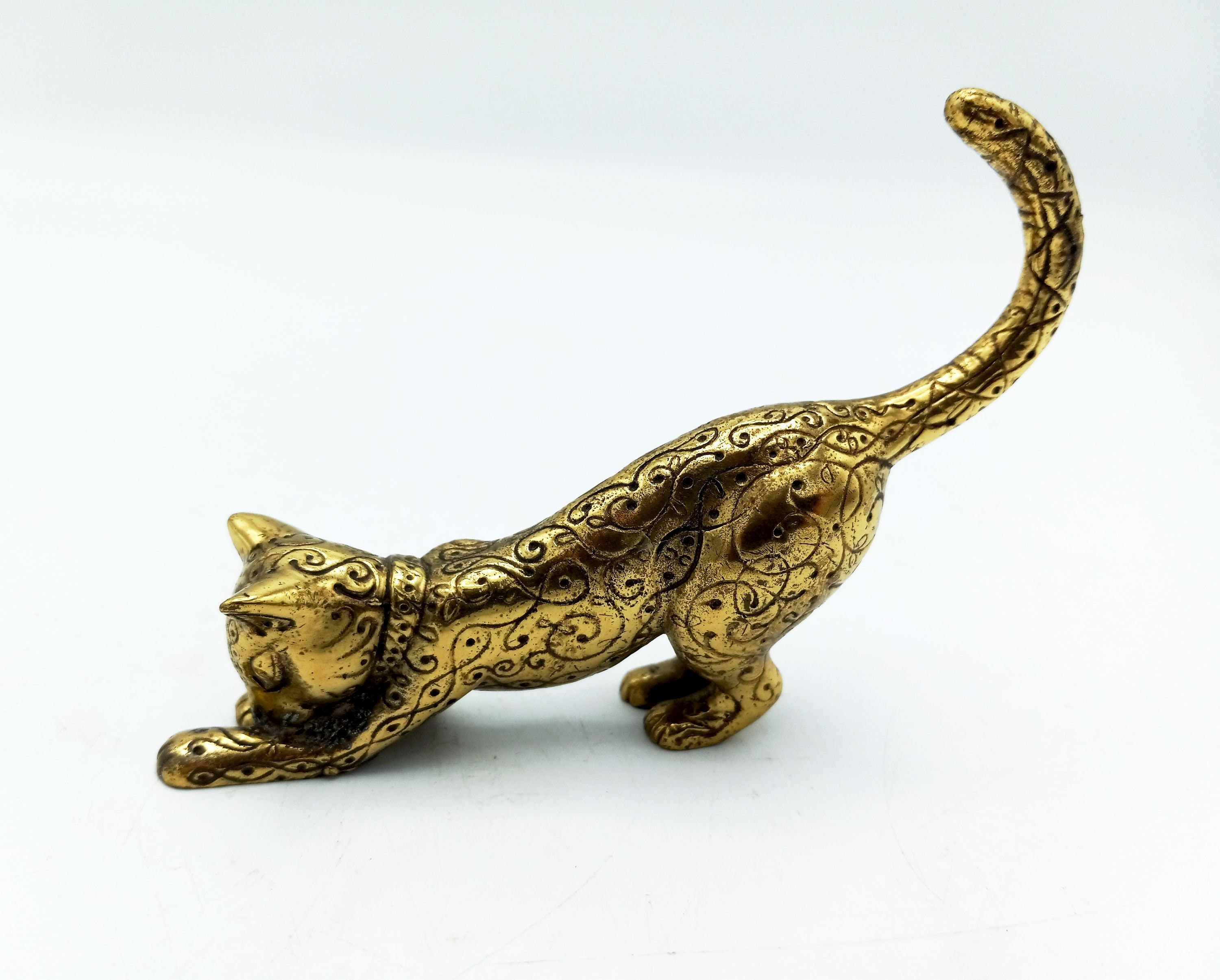1986 Franklin Mint Curio Cabinet Cats Collection Cat