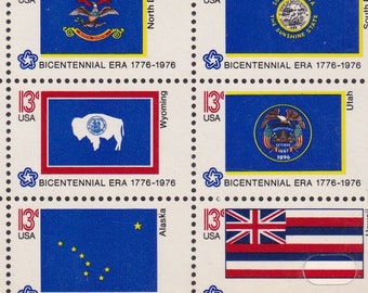 1976 年 200 周年記念 13 セント州旗切手 - 50 枚セット - 1976 年未