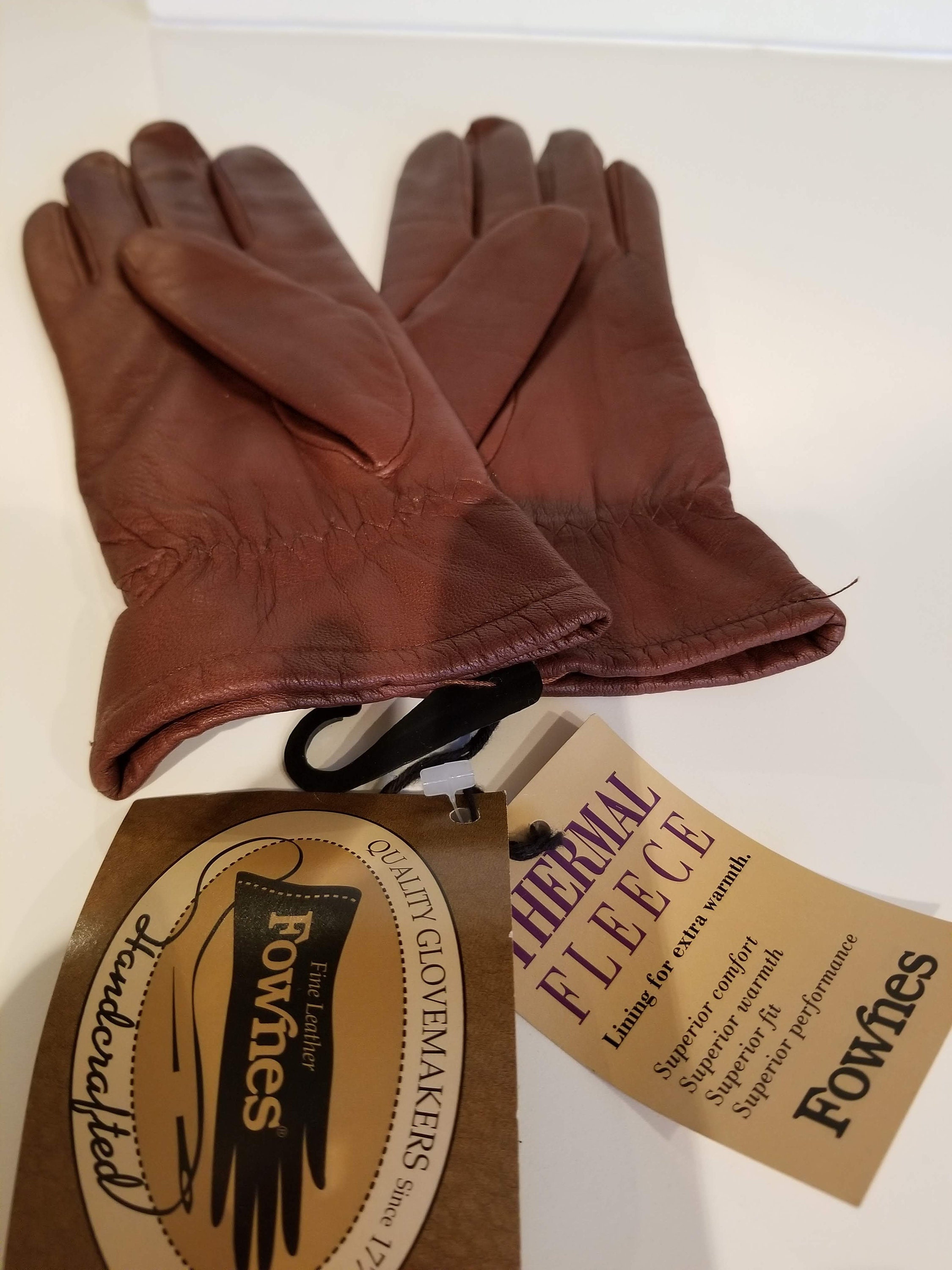 Fownes fur lined leather gloves deals