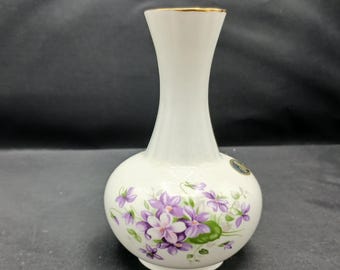 Aynsley Fine Bone China Wild Violets Bud Vase, Purple Flowers - Etsy