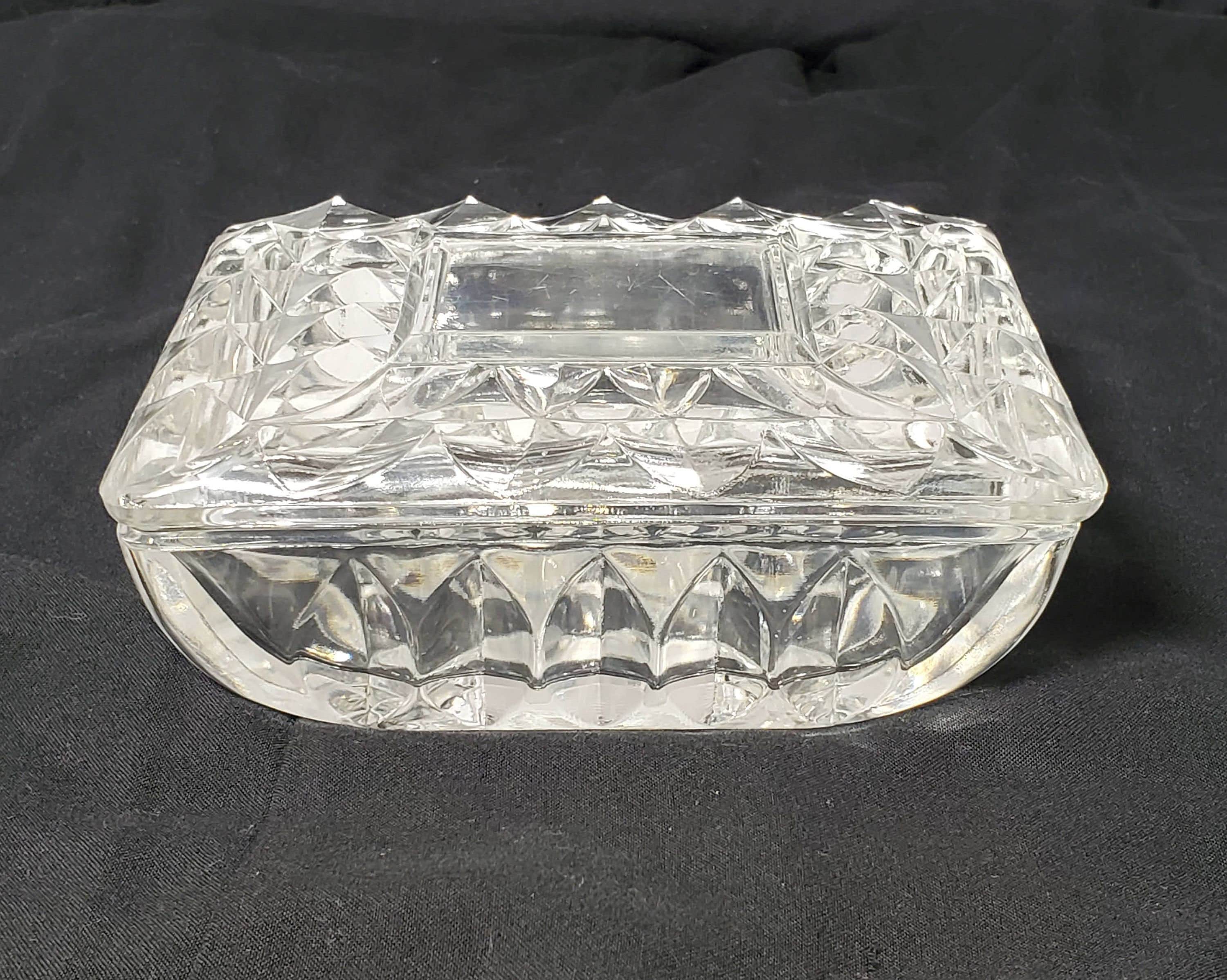 cut glass cigarette box Hawkes Sterling Crystal An elegant antique cut crystal sterling handle mounted cigarette box manufactured for American silversmith and glassmaker Hawkes Antique French jewelry box cut