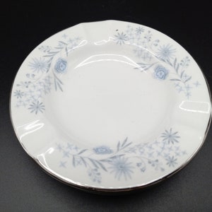 3 Ashtrays Belle Fleur by WEDGWOOD Blue with Platinum Edging - Side Dishes for Kabobs or Chop Sticks - "Pretty Flowers" by Wedgewood Dishes