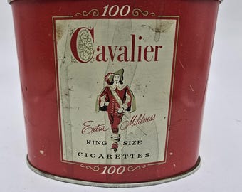 Vintage Cavalier Cigarette Tin. Oval Shaped Tin, Cigarette Box, Locking  Cover Tin, RJ Reynolds Cigarette Tin, 1940s Collectible Tobacciana