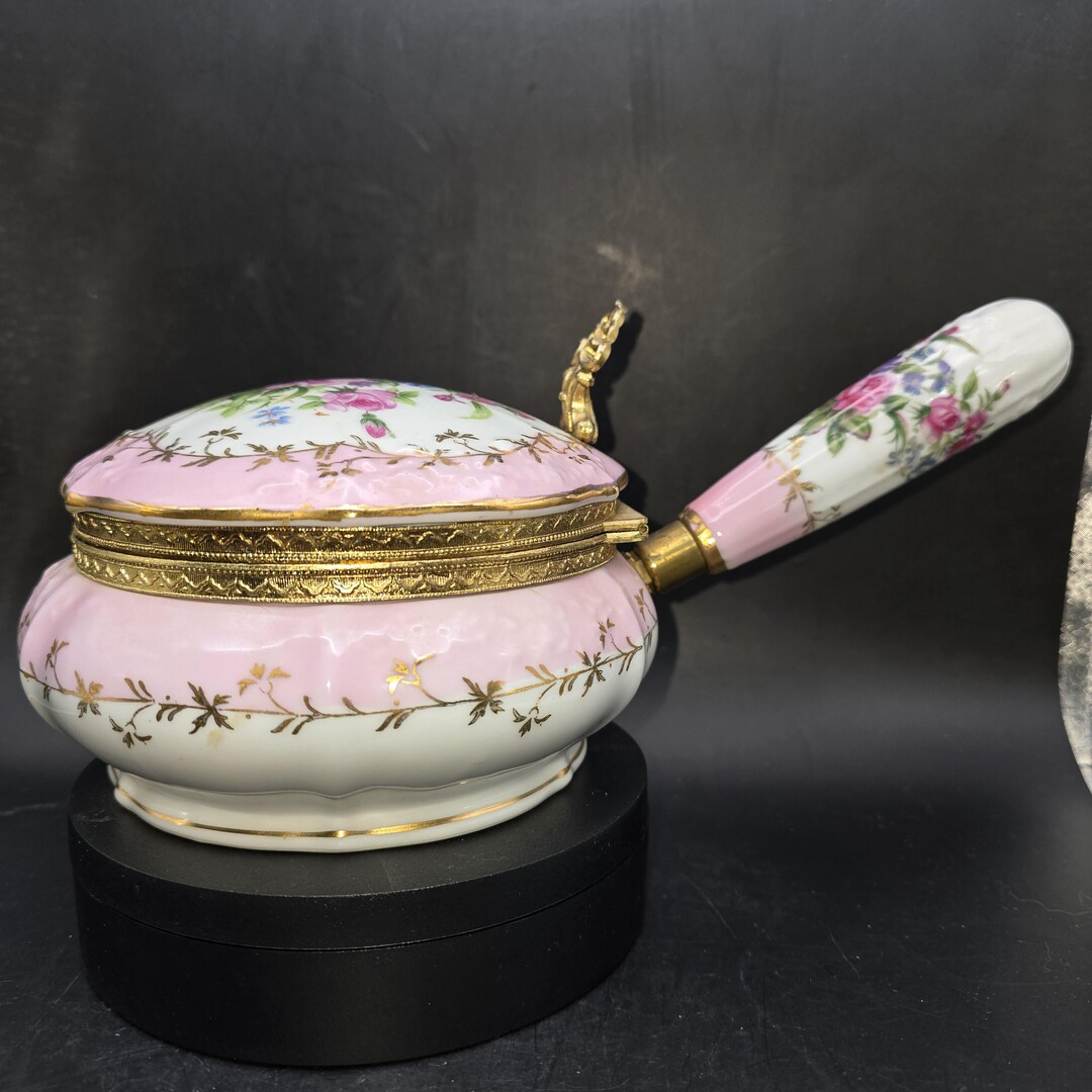 Pink Floral Vintage Porcelain Silent Butler Crumb Catcher Ashtray ...