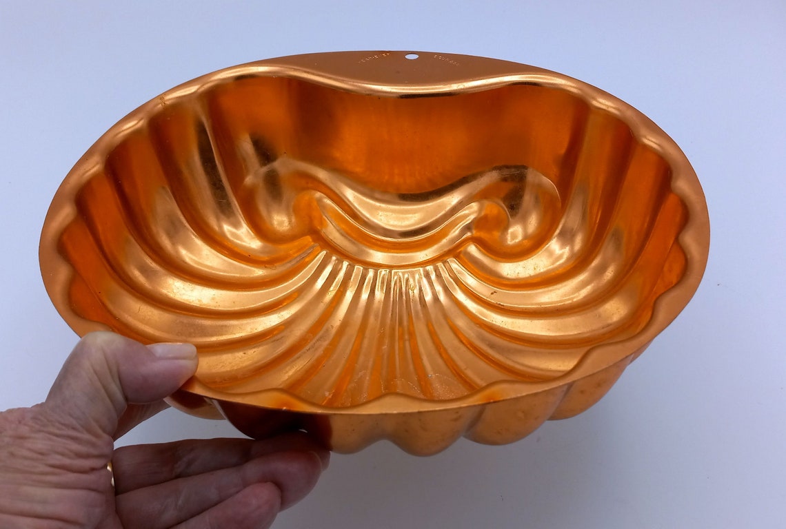 Copper Jello Mold Large Shell Pattern Retro Kitchen Gelatin Etsy