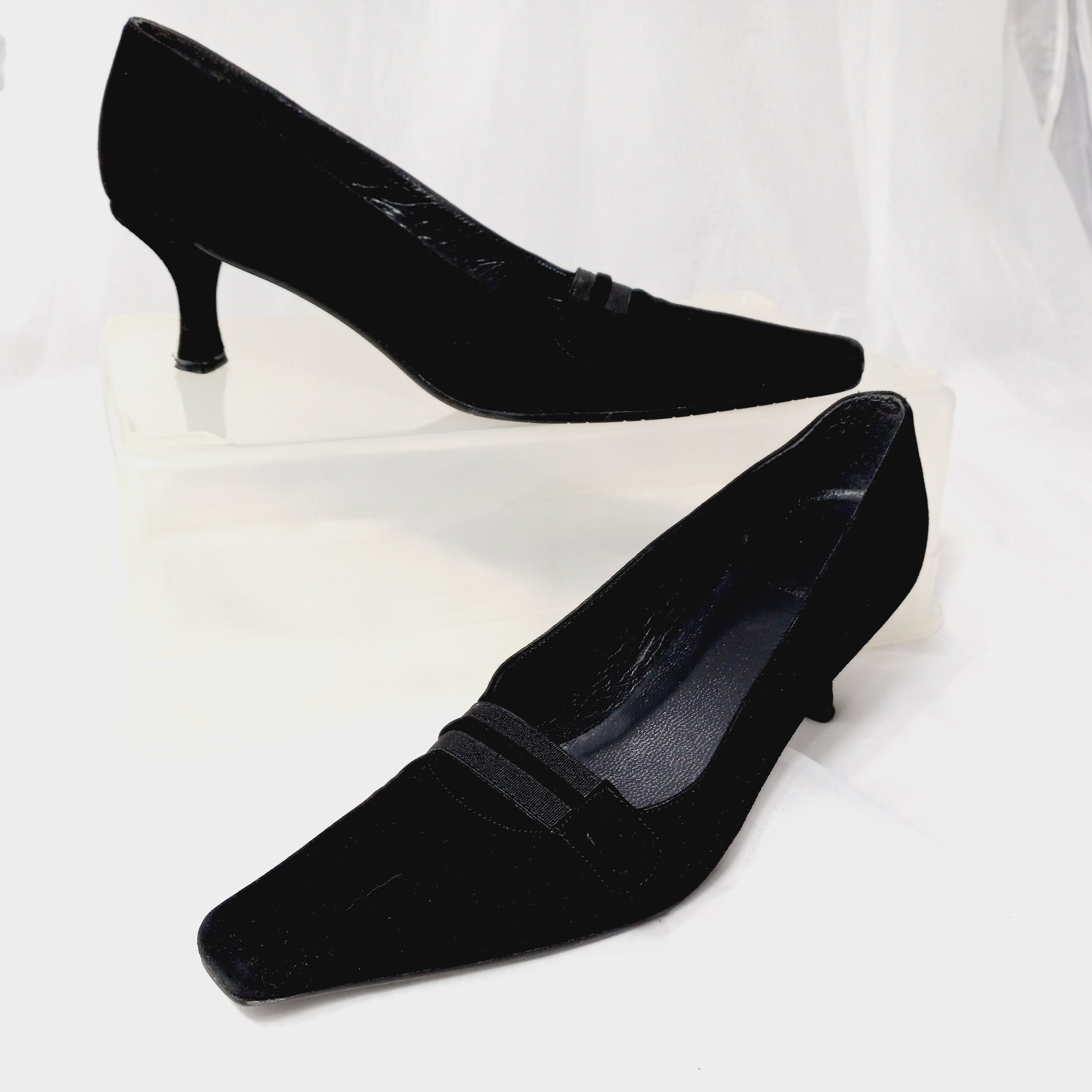 Escarpins Talons Plateforme Cloutés Stuart Weitzman En Daim Noir - Pointure 8.5 US